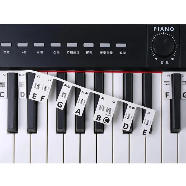 Adesivi Per Tastiera Pianoforte 88 Tasti | In Silicone Rimovibile | Per Principianti E Bambini - Foto 5