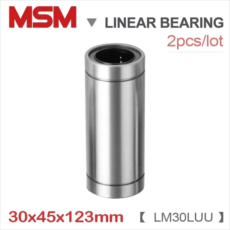 

2pcs LM30LUU Linear Bearing 30x45x123mm Long Type Tandem Bushing (dr30 D45 L123) Double Wide 30mm Shaft Guide SM30GWUU/LMUW30