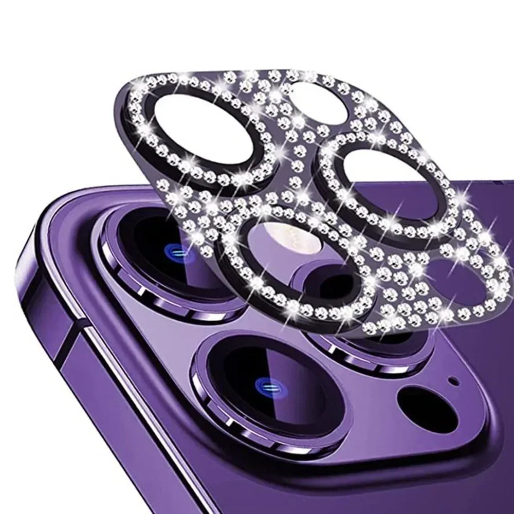 Diamond Camera Lens Metal Protector Glass Per Iphone 14 13 Pro Max 13 Mini Back Lens Cap Per Iphone 14 Plus Custodie A Copertura Totale