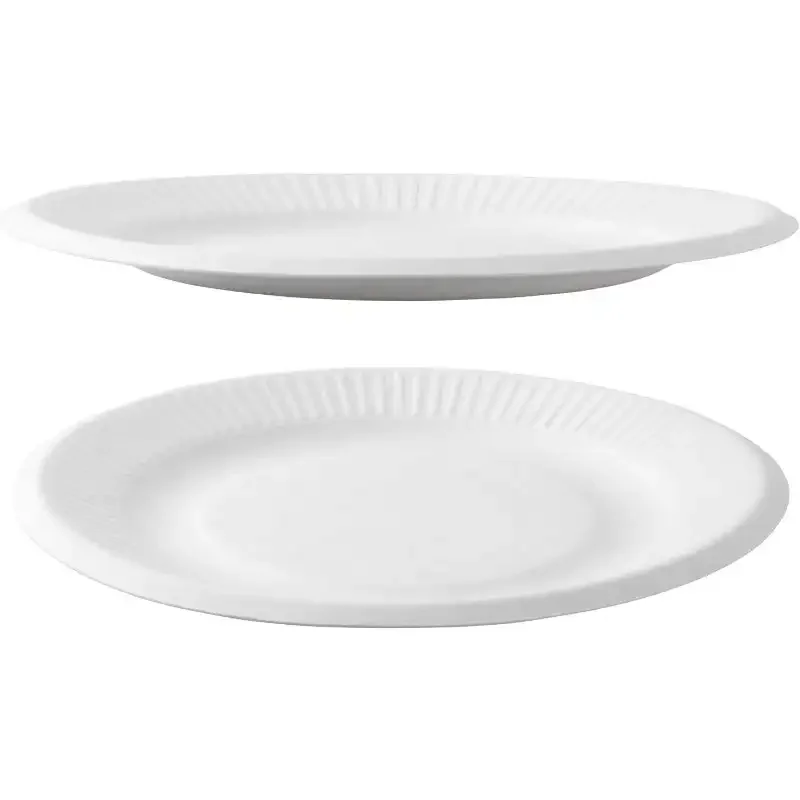 9 Inch Paper Plate Uncoated Plates White, 200ct