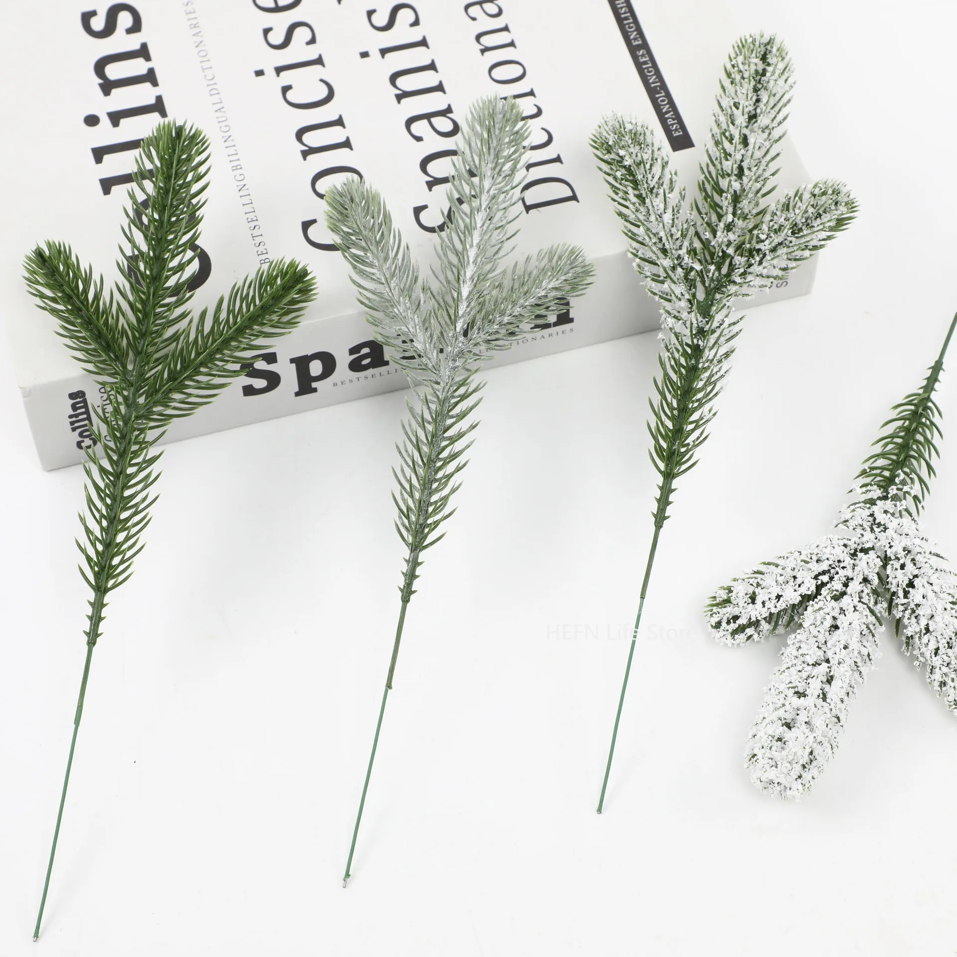 10Pcs Green Leaves Plastic Grass Wedding Bridal Material Household Products Artificial Plants Christmas Home diy Decoration