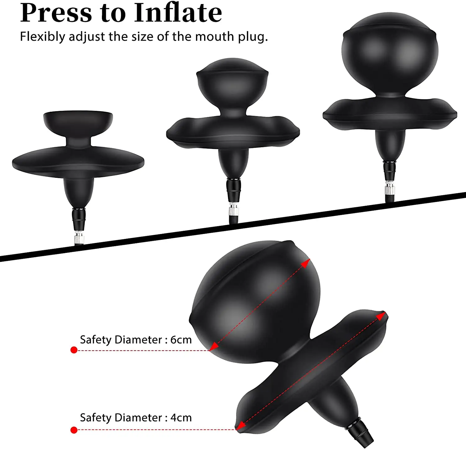 Sex Toys Silicone Mouth Gag BDSM Ball Accessory Inflatable with Pump