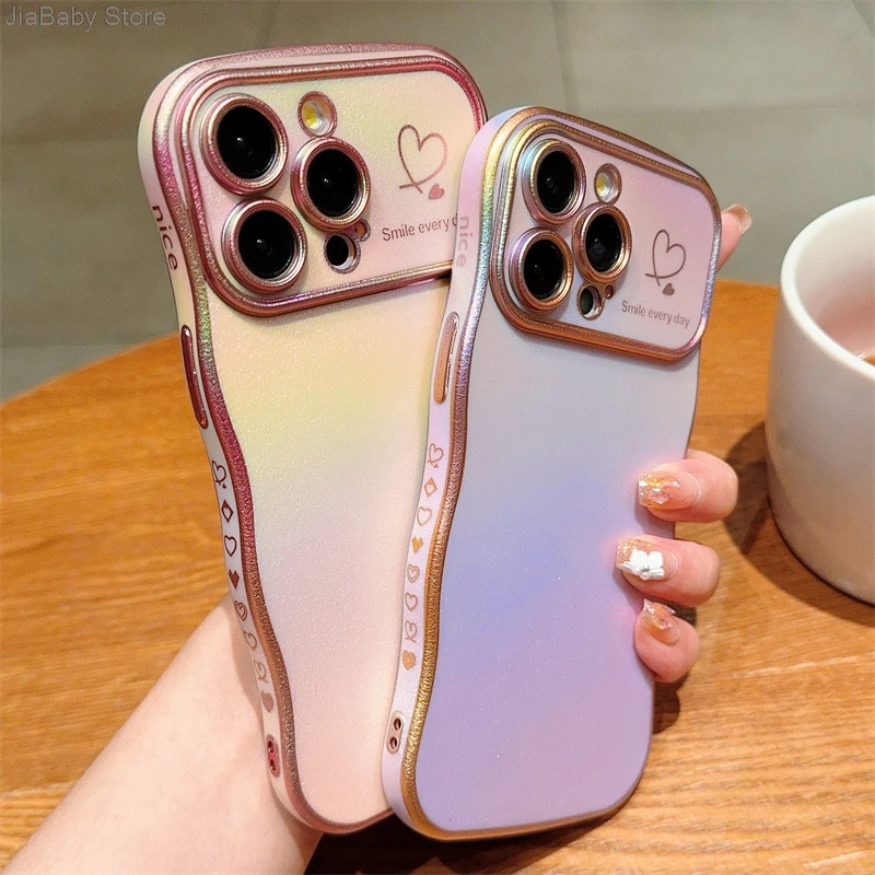 Coque de protection pour appareil photo en forme de cœur avec liquide pailleté de luxe pour iPhone 11 12 13 14 15 16 Plus Pro Max_voghion.com