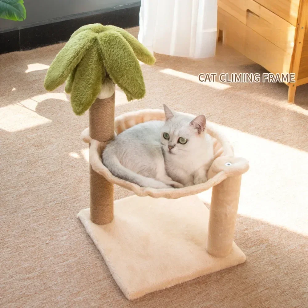 

Double Layer Cat Climbing Frame Coconut Tree Cactus Cats Climbing Frame Integrated Toy Wear-resistant Sisal Cat Scratching Posts