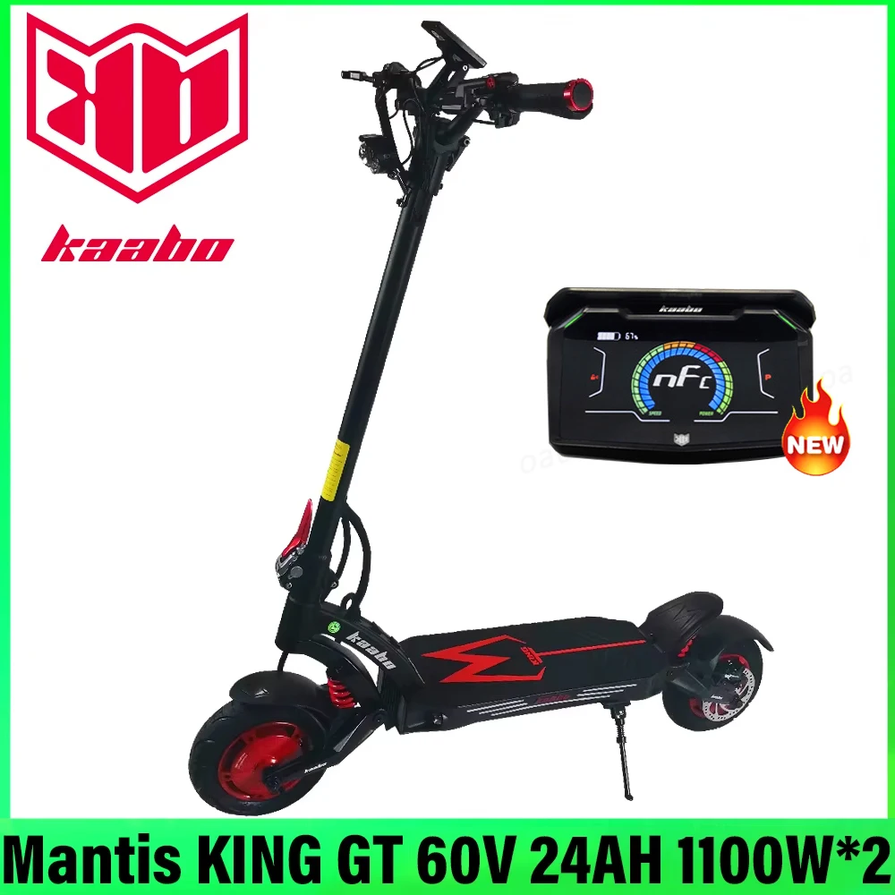 EU Stock KAABO Mantis King GT 60V 24Ah 2*1100W Motor 70km/h Full Hydraulic Brake TFT Display IPX5 WaterProof KB Electric Scooter