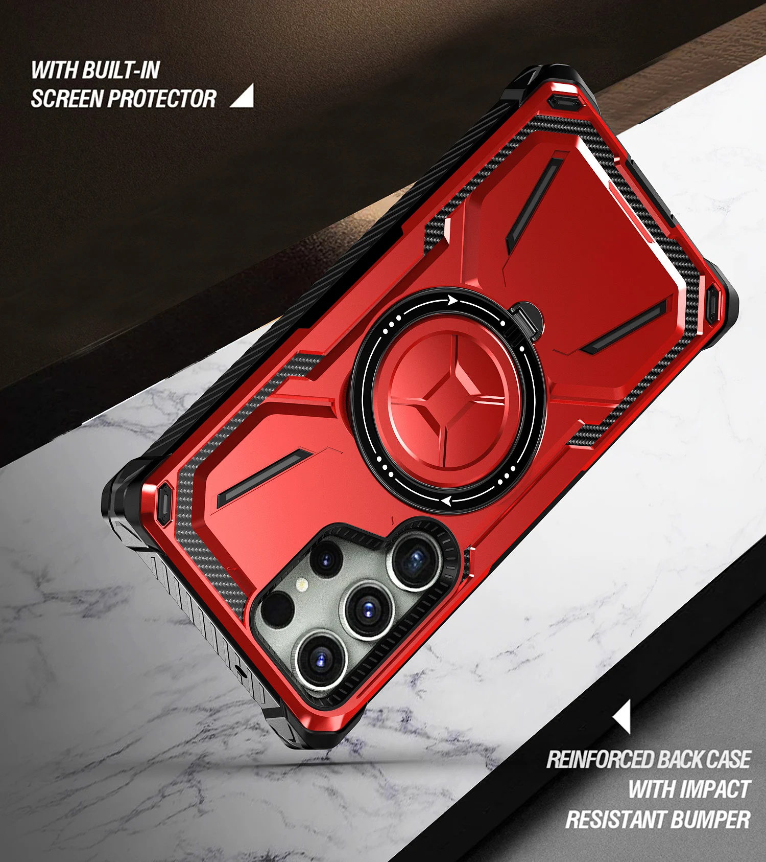 Military Grade Protection Magnetic Ring Stand Magsafe Case for Galaxy S24 Ultra S24 Plus S24 Heavy Duty Wireless Charging Case