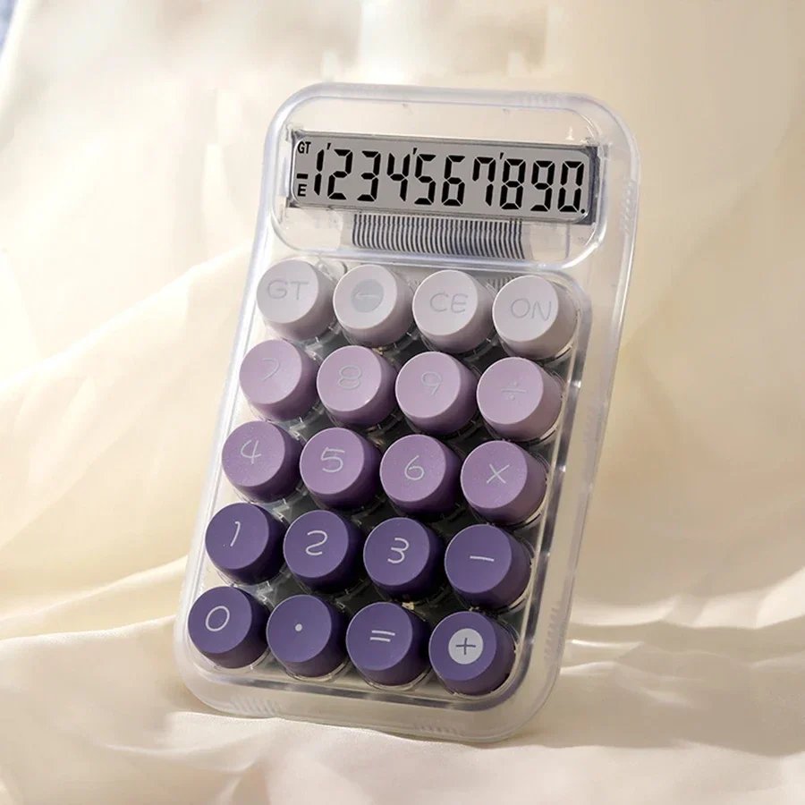 מחשבון מקלדת למשרד בעל 10 ספרות, מחשבון מכני חמוד בצבעי סוכריות