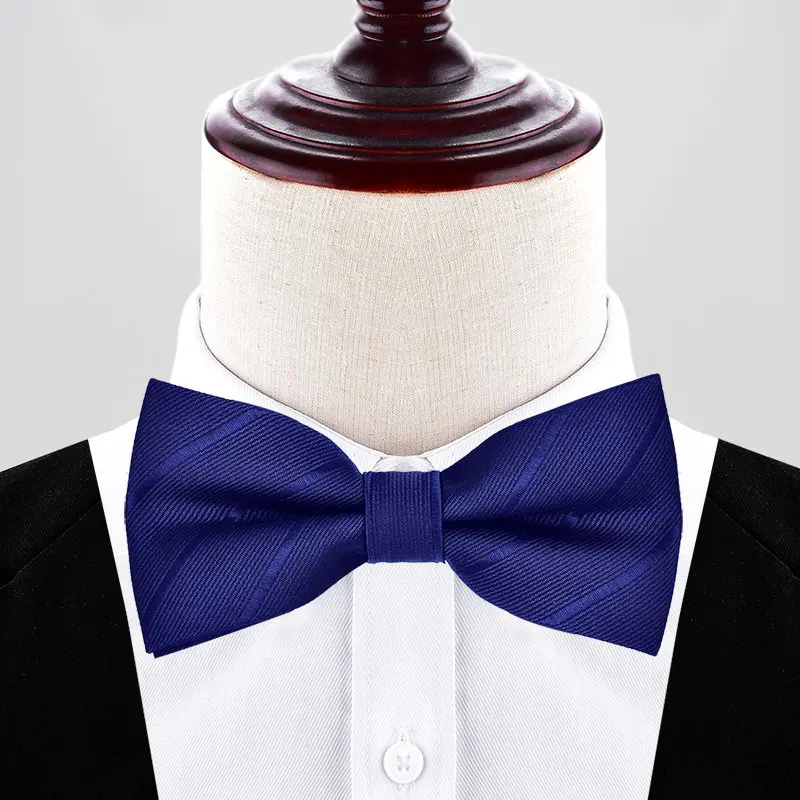 1-teilige Herren-Schleifen, reine Farbe, gestreift, doppelte Schleife, Bräutigam, Hochzeit, Trauzeugen, Modeaccessoires – Detail 13