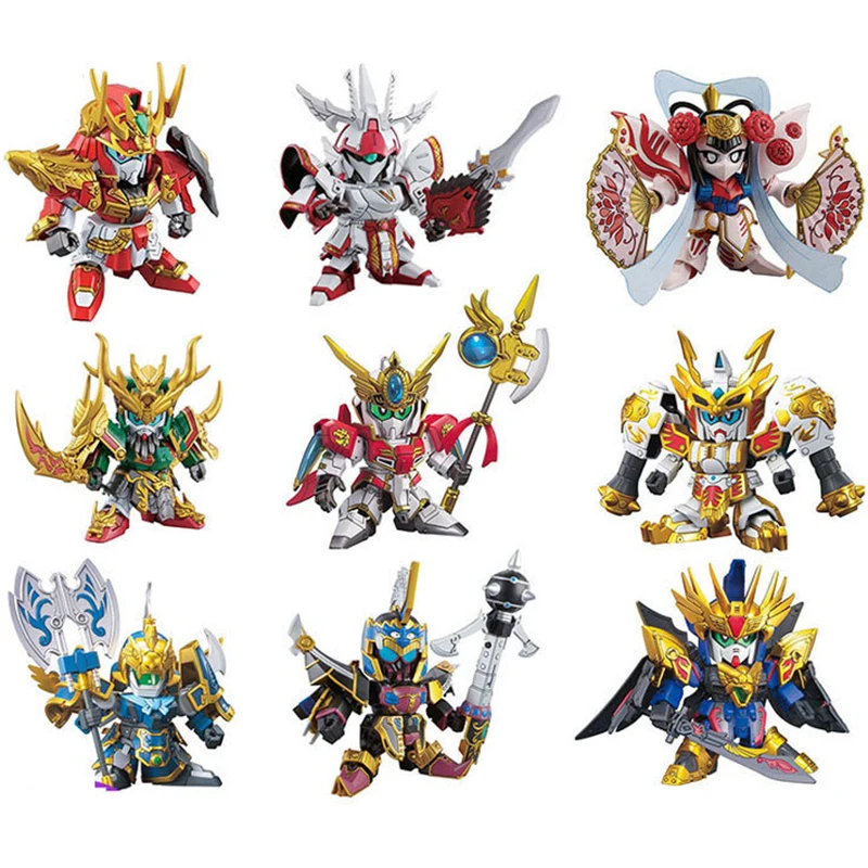 Anime Gundam Action Figures Sd/Bb The Three Realts Sousou Teni Ryofu Koumei Kanu Chouun Model Toys Puzzle Di Plastica Robot 10Cm