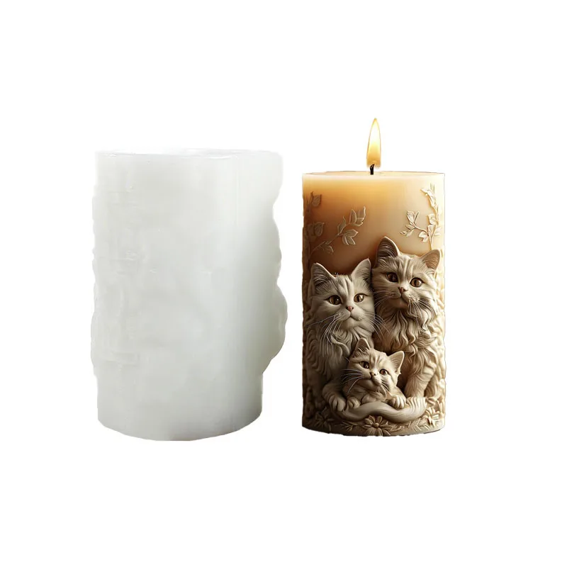 Cat Pillar Candle Mold 2