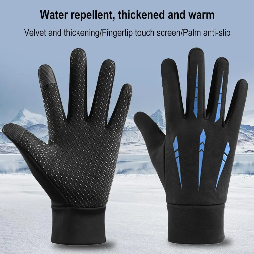 

Outdoor Sports Winter Warm Full Fingers Waterproof Non-slip For Cycling Running Motorcycle Ski Touch Screen Fleece Gloves