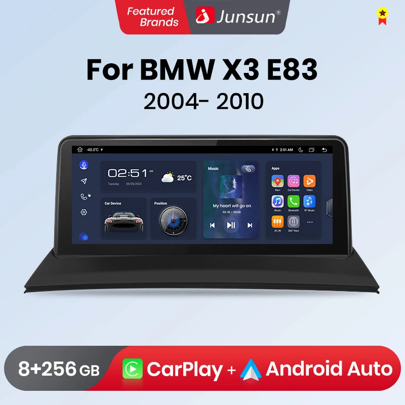 Junsun Wireless CarPlay Car Radio For BMW X3 E83 2004-2010 DSP Android Auto  GPS Support Original Car 360 Camera 2 Din Autoradio