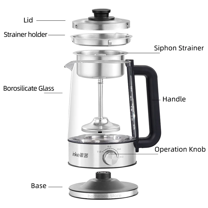 1.3L Electric Kettle Automatic Steam Spray Teapot with Filter Multifunctional Glass Teapots Thermo Pot Home Boil Water Kettle 6