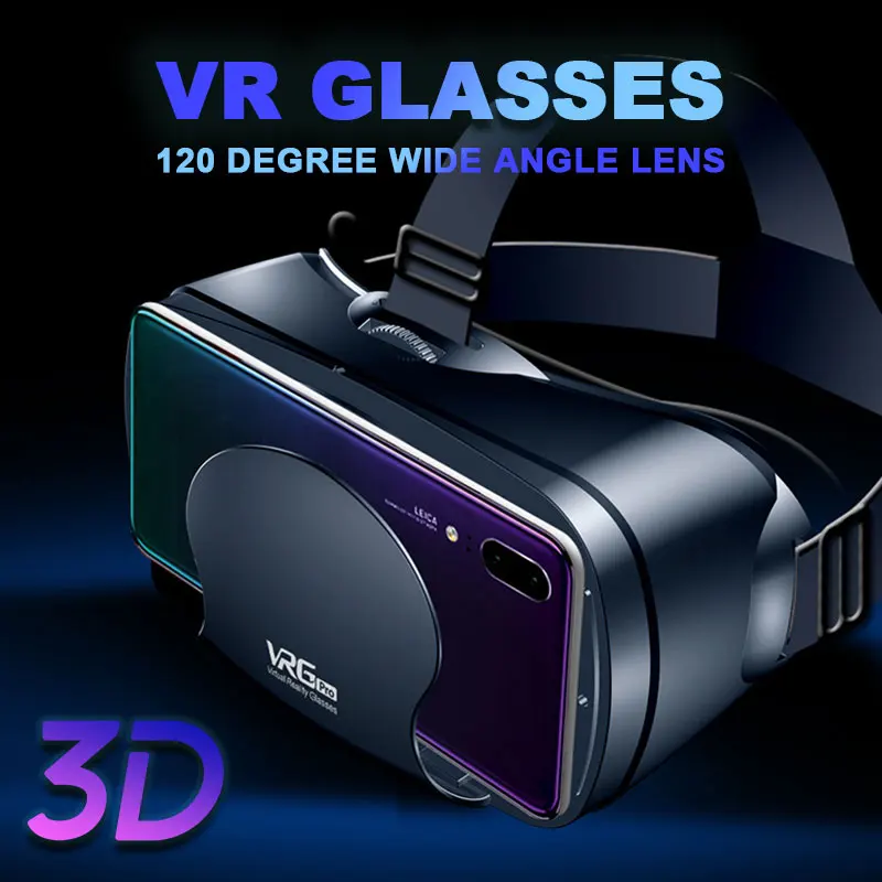 VRG Pro VR Glasses Virtual Reality Headset Devices Viar 3D Helmet Goggles Lenses Smart For Smartphone Cell Phone With Controller