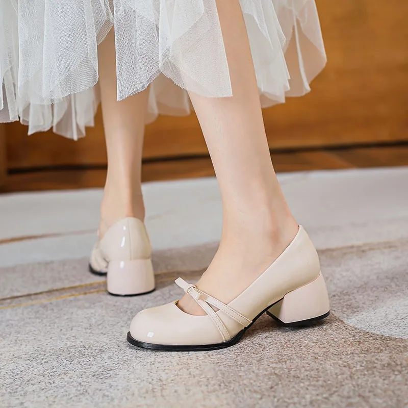 Women's Platform Pumps Mary Jane Shoes Women Bows High Heels Lolita JK Single Shoes Elegant Ladies Patent Leather Party Shoes