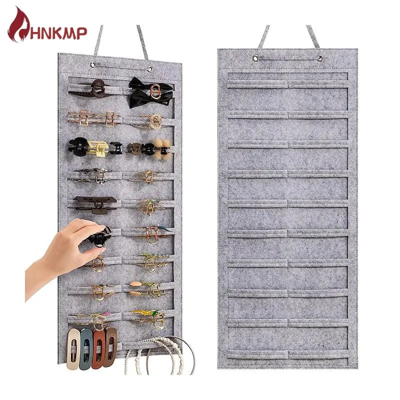 

Hanging Wall Mounted Hair Claws Clips Organizer Felt Headband Holder Display Baby Hair Bows Storage Bags For Women Girls Gifts