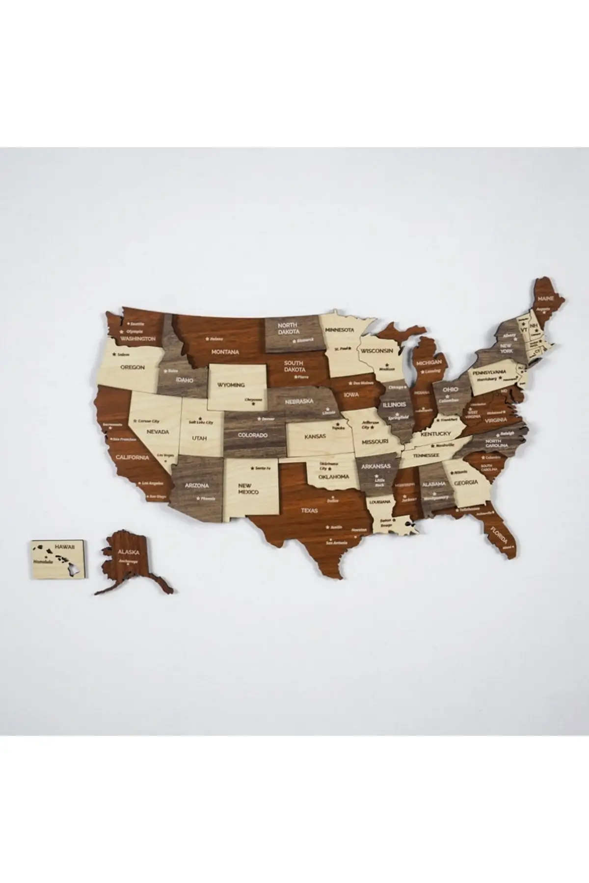 

3d Wooden America Map Multilayer Decorative Hotel Office Living Room Wooden Wall Decor Table Sign Pins Home Gift Art Posters
