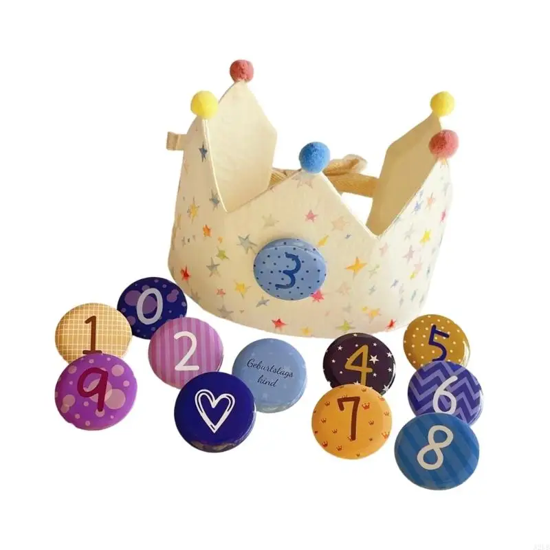 Wiederverwendbare Kindergeburtstagsmütze mit Krone, alternative Kopfbedeckung, Geschenk für Kinder Alter von 0 bis 9 Jahren – Detail 2