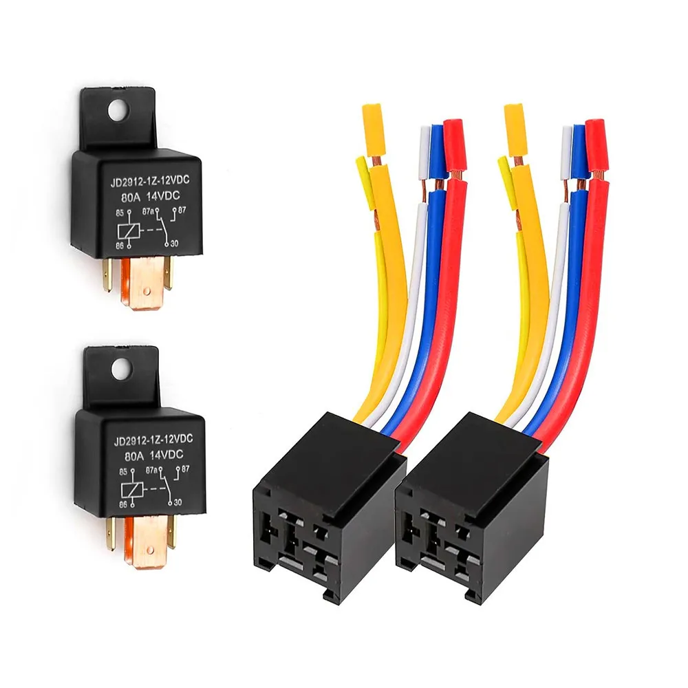 Kit 5 Relè Impermeabili 4 Pin 80/60 Amp 12V Con Imbracatura - Per Auto E Barca