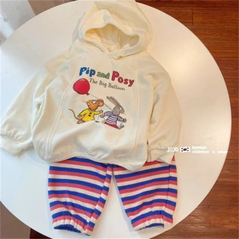 

Girls Sweatshirts +Pants Kids Suits 2PCS/Set 2023 Hooded Spring Autumn Cotton Home Comfort Children Clothing