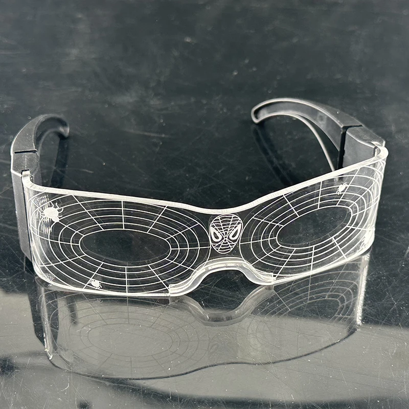 LED-Technologie-Brille, cooles Konzert, DJ-Zubehör, bunte leuchtende futuristische transparente Brille, bunte Roboter-Stern-LED-Brille – Detail 36
