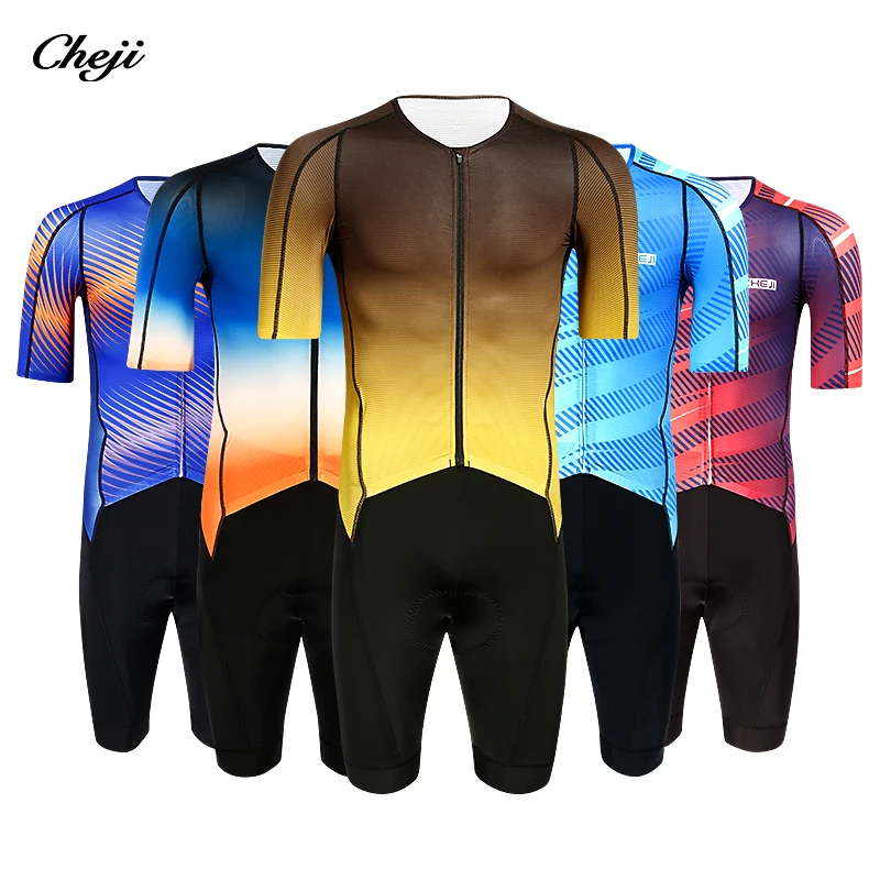 MenOnesiesCyclingSkinsuitOnePieceTriathlonShortSleeveSkinsuit