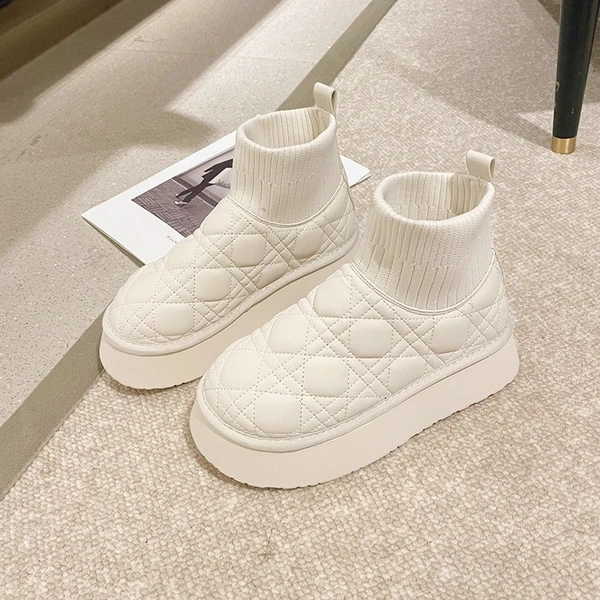

Lady Boots Flat Heel Boots-Women Round Toe Winter Footwear Plush Clogs Platform Australia 2023 Med Rubber Padded Fur