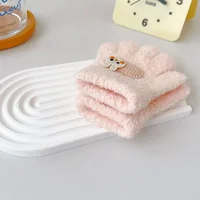 Winter Knitted Gloves Cartoon Warm Mittens Toddlers Outdoor Cartoon Pattern Cute Gloves for Child Kids Baby Girls Boys 1-3Y 5