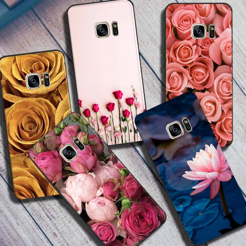 Чехол для телефона с изображением роз и маргариток Samsung Galaxy S6 Edge чехлы рисунком