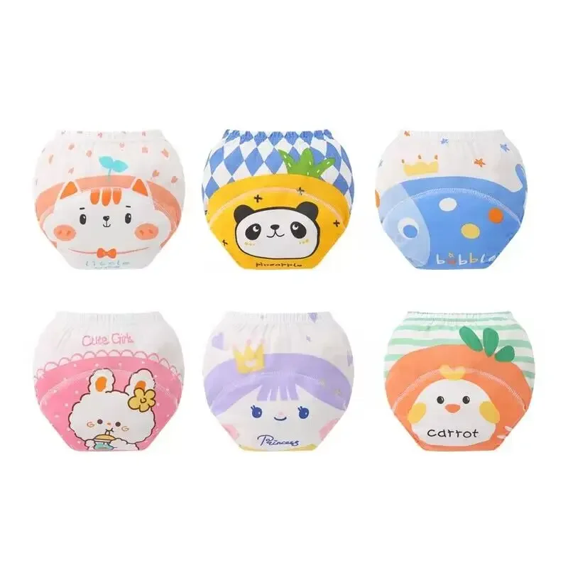 Baby Training Pants 3PC Waterproof Reusable Cotton Baby Training Pants Infant Shorts Underwear Cloth Baby Diaper Nappies Panties Nappy Changing