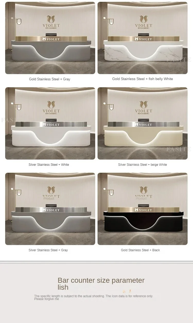 Office Mobile Store Reception Desks Modern Podium Beauty Salon Luxury Front Desk White Reception Furniture