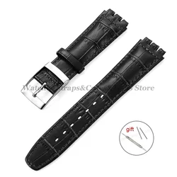 Premium Genuine Leather Sports Wristband - Waterproof Bamboo Cowhide Strap - 19mm (Black)