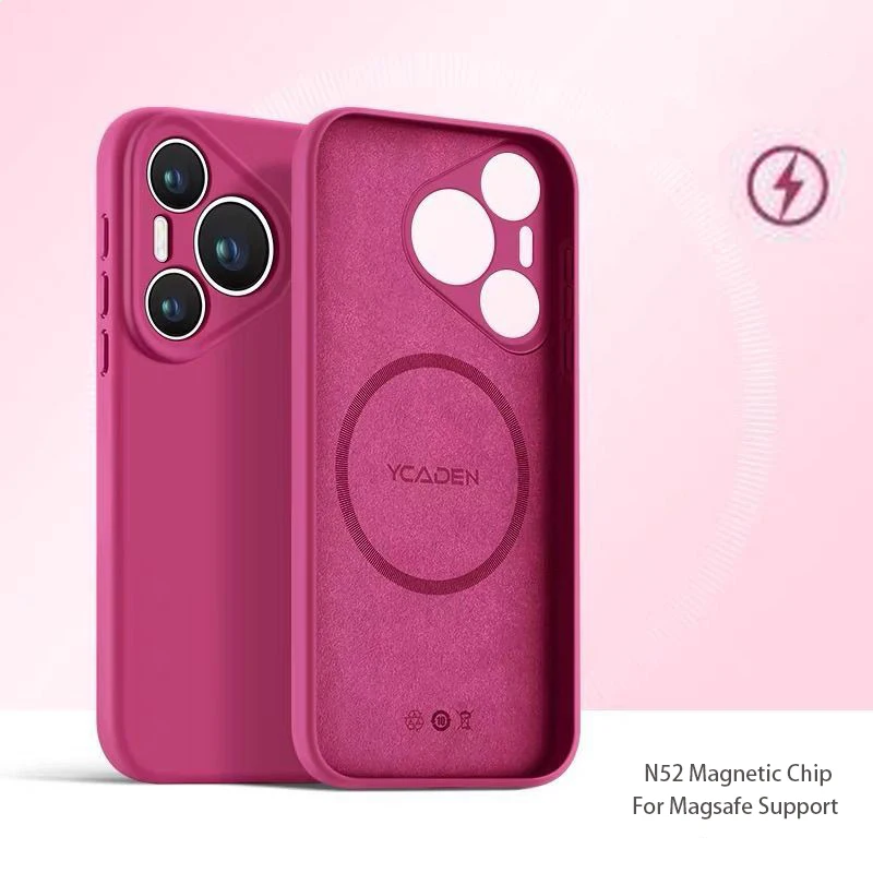 Wireless Charging Magnetic Liquid Silicone Soft Skin Phone Case