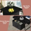 Coffee Tables for Living Room,2-Tier Farmhouse Center Table with Round Corners for Small Space,Small Apartment,Office 6