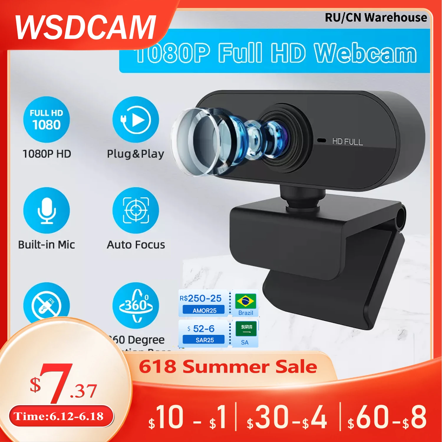 HD 1080P Webcam Mini Computer PC WebCamera with Microphone Rotatable Cameras for Live Broadcast Video Calling Conference Work|Webcams| - AliExpress