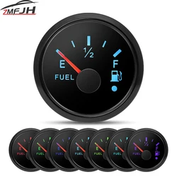 New 52mm Fuel Level Meter 0-190ohm 240-33ohm Fuel Tank Gauge For Marine Boat Car 7 Color Backlight 12V 24V Fuel Level Indicator