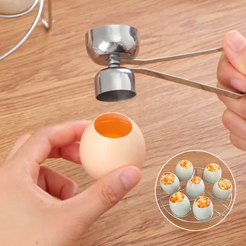 304 Stainless Steel Egg Scissors Eggshell Opener Double Head Metal Boiled Egg Creative Gadgets Kitchen Cooking Accessories Tools