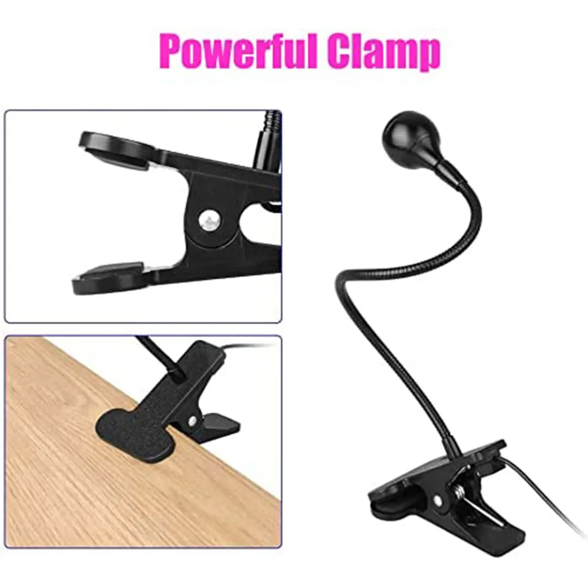3W LED Ultraviolet Light 4 Dimmable Brightness Desk Lamp Flexible Gooseneck Light USB-powered UV Gel Curing Lamp Fluorescent uv curing lamp