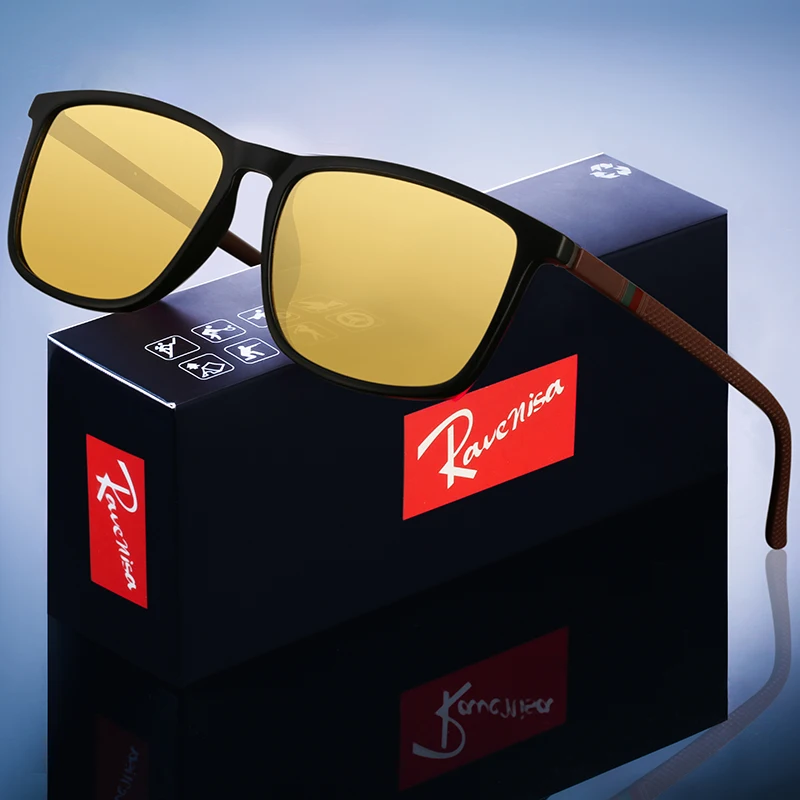 Night Vision Yellow Lens Anti-Glare Goggle Night Driving Sunglasses Eyewear UV400