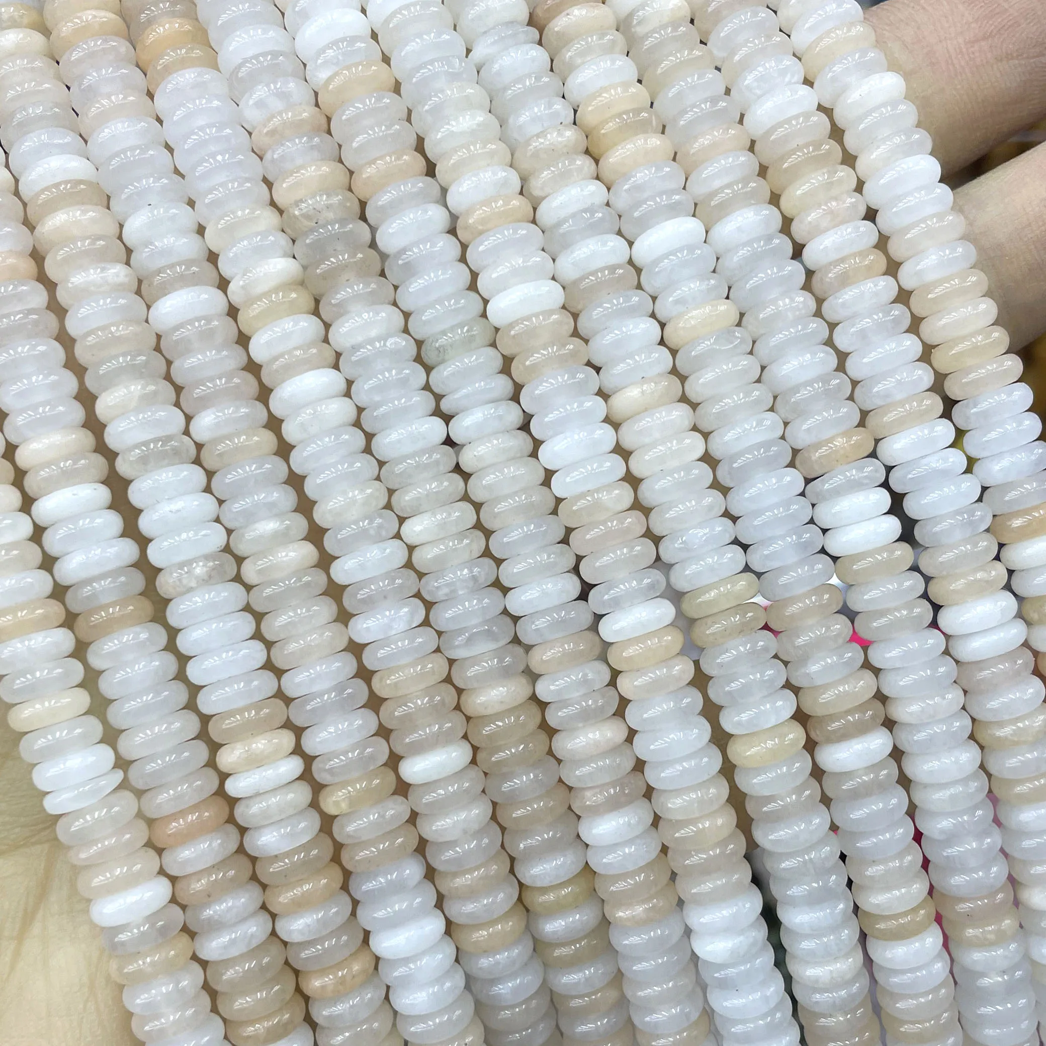 2X6MM 천연석 론델 라브라도라이트 쿼츠 재스퍼 아게이트 플랫 라운드 스페이서 비즈 주얼리 제작 DIY 팔찌 목걸이용