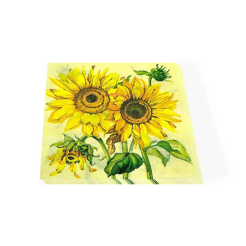 Sunflower Print Color Napkins Colorful Living Household Goods Printed Tissue Paper Tray