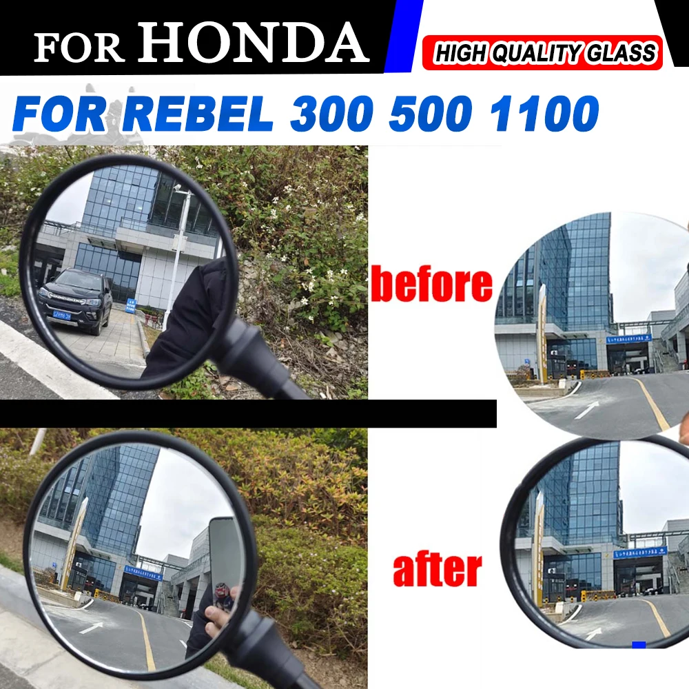 오토바이 백미러, 시야 확대 렌즈, 혼다 Rebel CMX 500 300 1100 CMX..