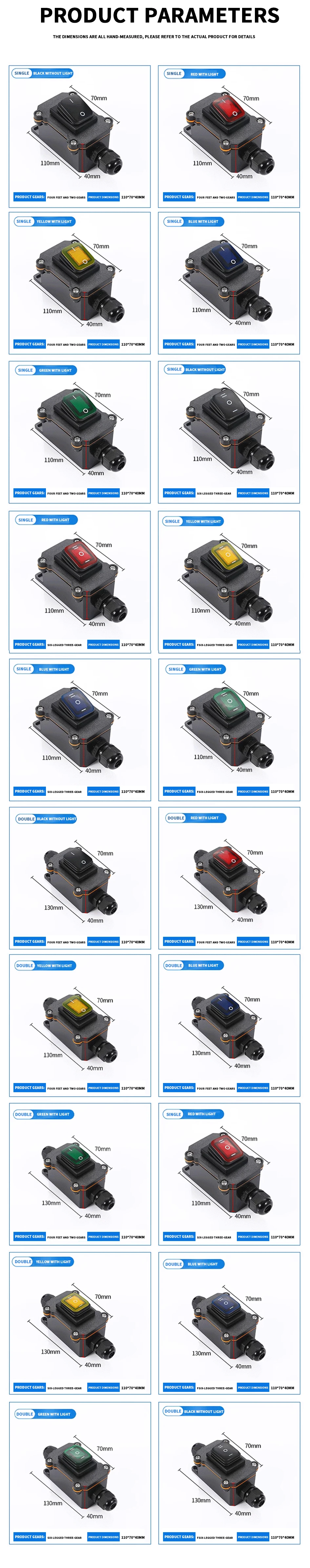 com LED, caixa de junção ao ar