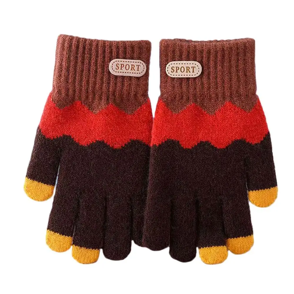 Knitted Winter Gloves for Kids Coldproof Full Finger