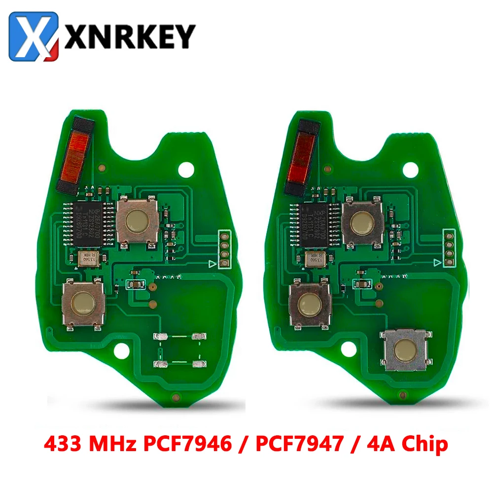 XNRKEY 2/3 Button PCB Electronic Board with PCF7946/7947/4A Chip for Renault Duster Modus Clio 3 Twingo Remote Car Key qcontrol car control remote key electronic circuit board for opel zafira b 2005 2013 vauxhall astra h 2004 2009