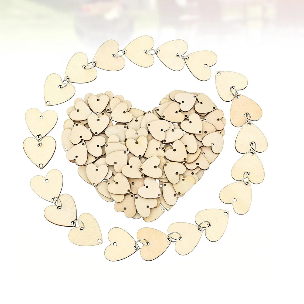 

Scene Decorative Prop DIY Heart Shaped Wooden Slices Wedding Chip Christmas Gift Tags