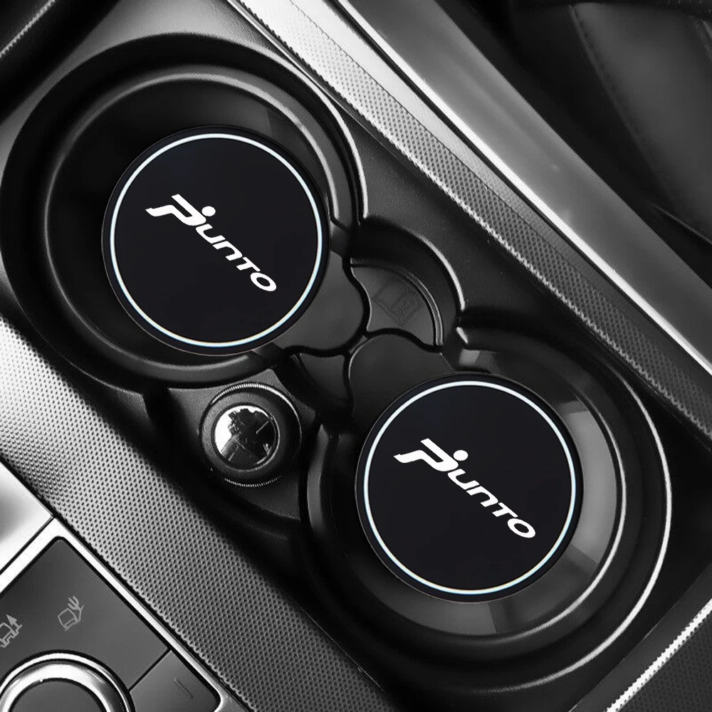 Car Cup Pad High-quality Silicone Water Coaster Water Cup Seat Non-slip Mat For Fiat Punto 2PCS cup holder coasters car non slip mat non slip mat car coaster pads silicone anti slip pad silicone anti skid pad