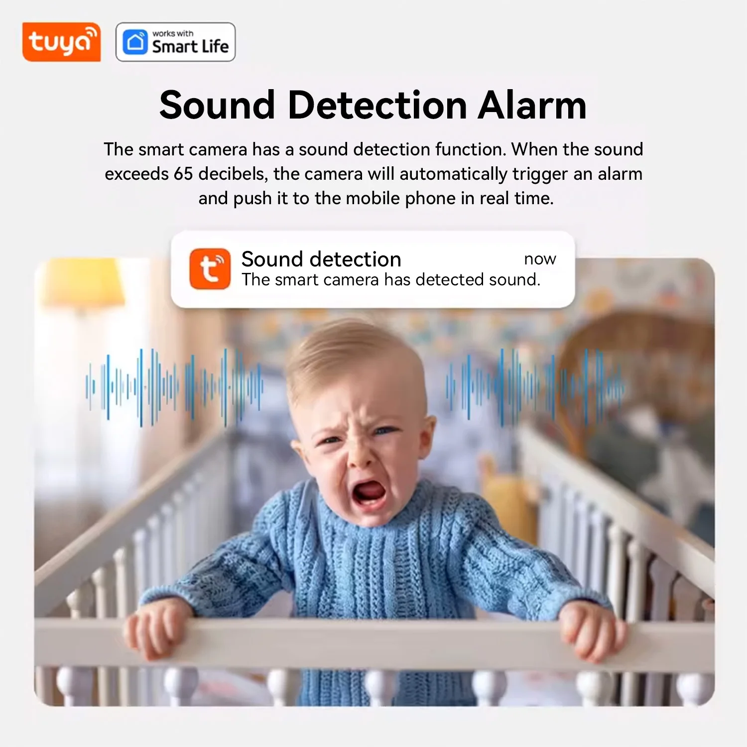 PEGATAH Tuya Smart 5MP HD Indoor Home Security Camera for Baby Two Way Audio Talk Color Night Vision , Human Detection 5