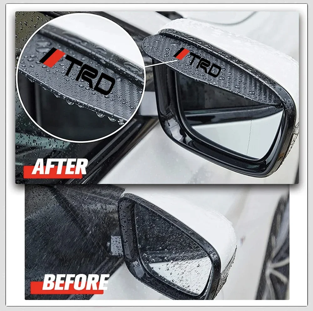 2PCS of General Motors rearview mirror rain cover carbon fiber For TRD TOYOTA Crown Reiz Corolla Prada Alphard Yaris Vitz Camry