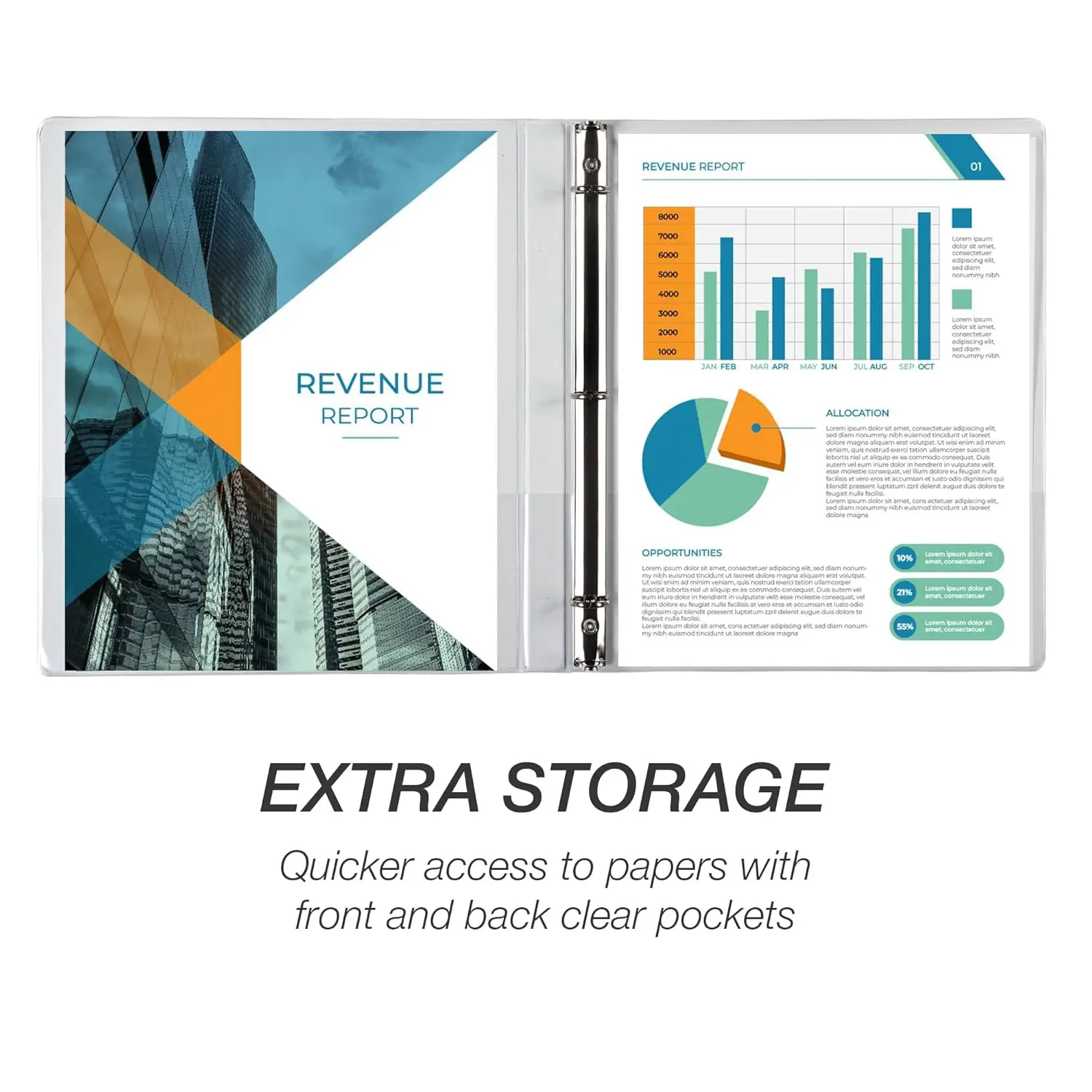 0.5 Inch 3 Ring Binder, Made in USA, Economy Round Ring, Clear View Cover, 100 Sheet Capacity